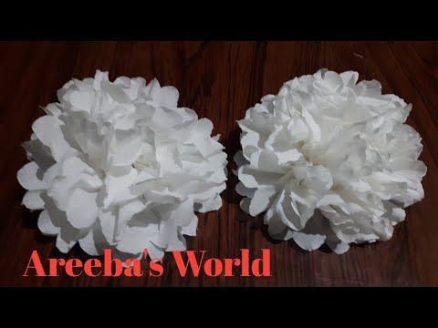 Diy easy tissue paper flowers/  How to make tissue paper flowers / Areeba's World