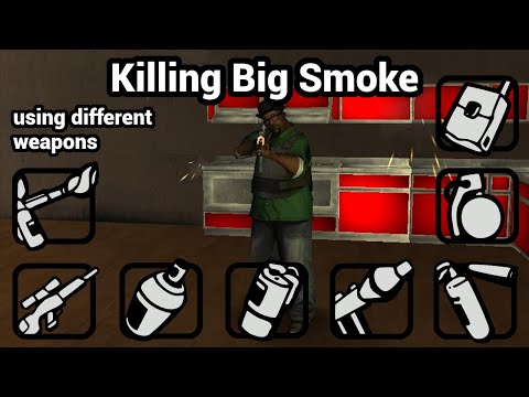 GTA SA - Mission "End of the Line" - Killing Big Smoke with Different Weapons