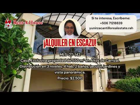 Alquiler Escazú Casa de Lujo de 4 Habitaciones en Altos de Carrizal