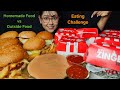 Eating Homemade Vs Outside Burger Challenge Big Bites Asmr Eating Mukbang