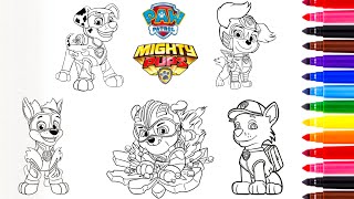 Paw Patrol Mighty Pups Coloring Compilation | The Mighty Pups | Coloring Pages