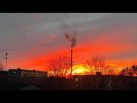 Закат солнца в ноябре.Чудо природы в  Ultra HD Закат Солнца.Sunset in November  Ultra HD Sunset.