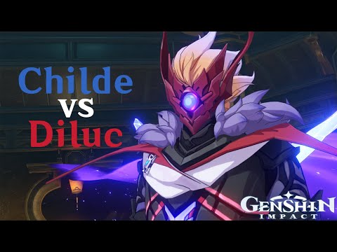 Diluc vs Childe Bossfight NO DAMAGE