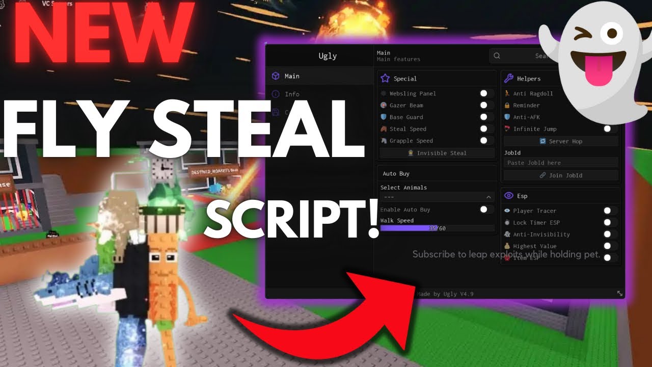 *FLY* INSTANT STEAL! New Steal A Brainrot Script 2025 Keyless! ESP, Instant steal, Glide & More!