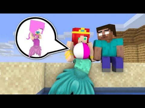 Monster School : MERMAID &                        HEROBRINE BABY LIFE - Minecraft...