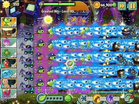 Plants vs Zombies 2 Greatest Hits Epic Hack - Level 90 - Repeater & Torchwood