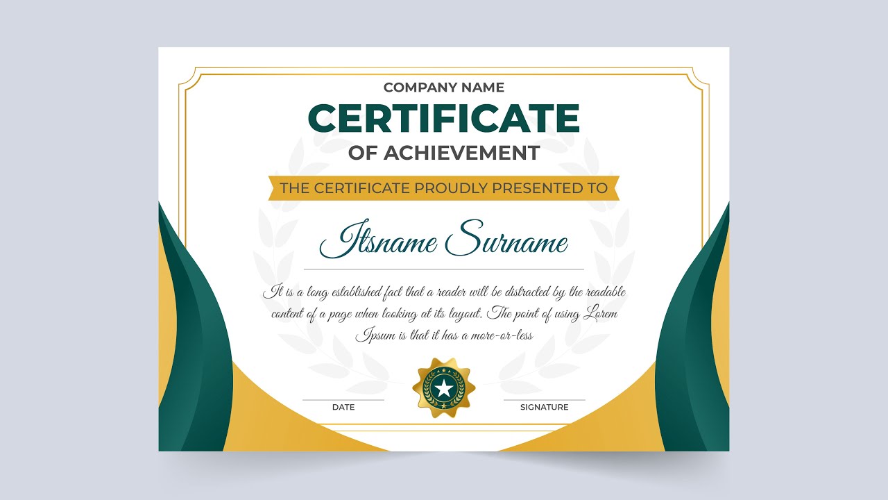 Certificate Template Design Free Download | Office Or University Certificate Vector