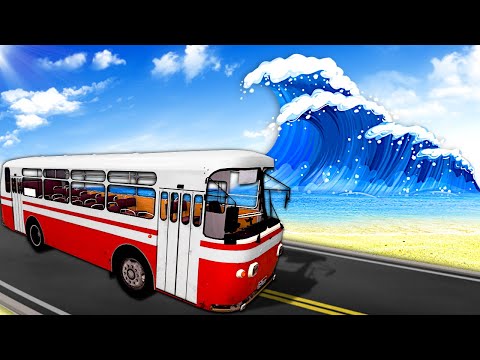 Can I Escape a TSUNAMI in a Bus? (Bus World)