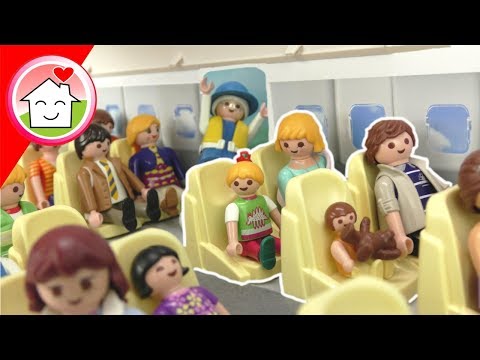 Playmobil Film Familie Hauser - Im Flugzeug - Flug nach London - Video für Kinder