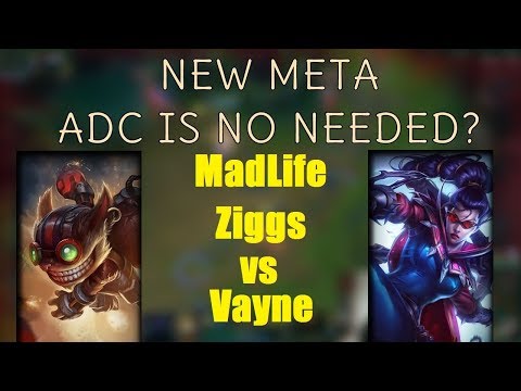 Madlife | ZIGGS vs VAYNE | ZIGGS Adc | Challenger Gameplay | Patch 8.11