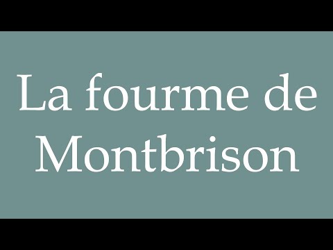 How to Pronounce ''La fourme de Montbrison'' (The Fourme de Montbrison) Correctly in French