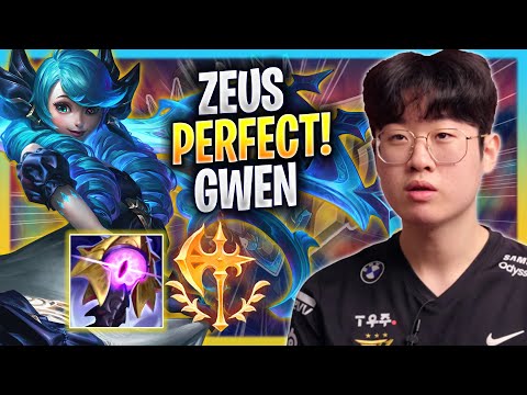 ZEUS PERFECT GAME WITH GWEN! - T1 Zeus Plays Gwen TOP vs Poppy! | Season 2023