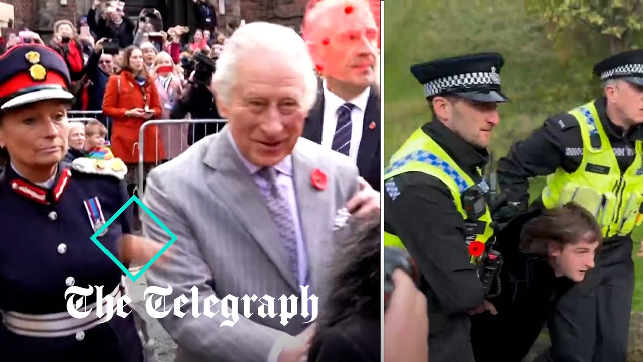 Watch: King and Queen egged by anti-slavery protester - Vimarsana News