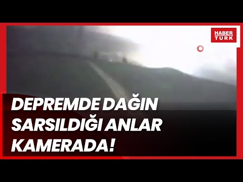 #Depremde dağın sarsıldığı anlar kamerada!