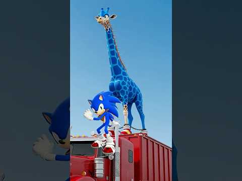 ¡IMPRESIONANTE! 🤯 Así transportan a Sonic, Tails y Knuckles… ¡como GIRAFA! #sonic #supertails