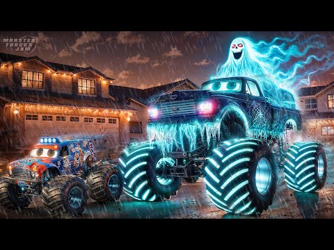The Great Escape: Ghost Monster Truck Chasing Grave Digger Action-Packed Adventure | Monster Trucks