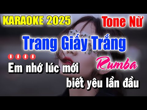 Karaoke Trang Giấy Trắng Rumba Tone Nữ | Karaoke Thanh Duy