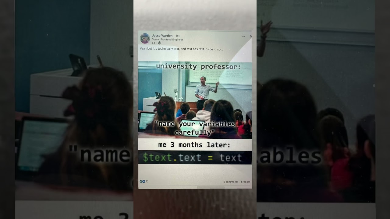 Variable naming is so important #programmerhumor