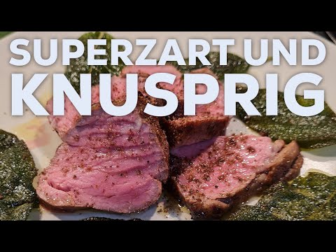 Zartes Kalbsfilet mit knuspriger Salbeibutter, niedriggegart