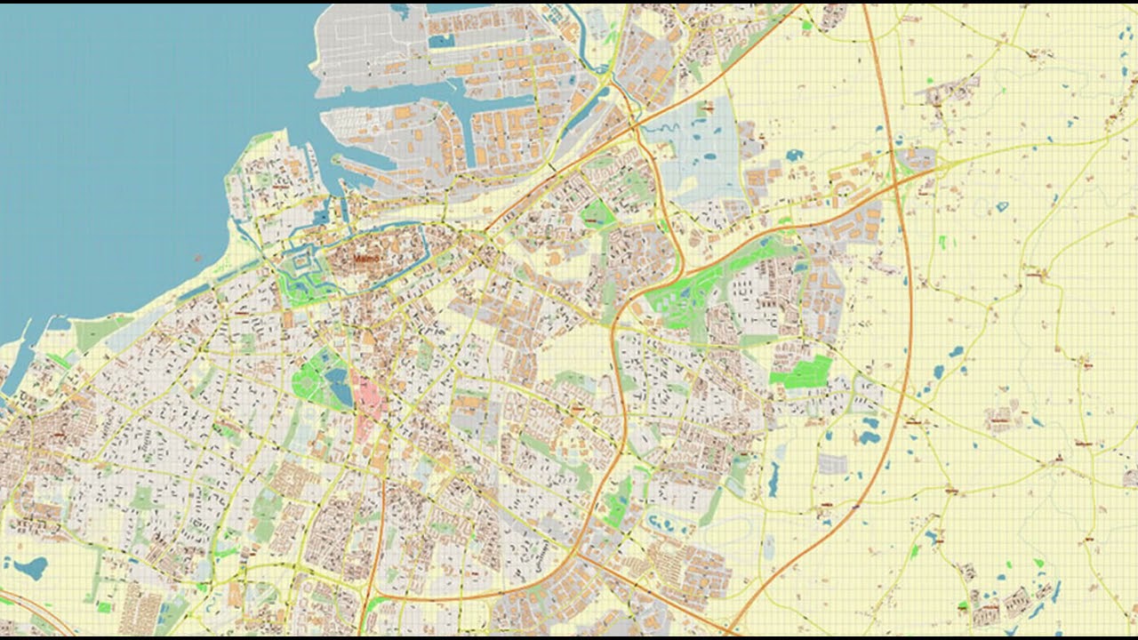 Malmo Sweden map vector gvl17b ai 10 ai pdf