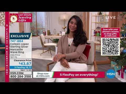 Colleen Lopez Sterling Silver Marcasite Wave Ring