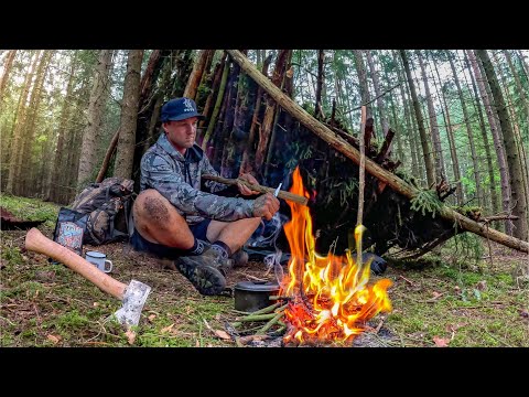 3 días de acampada en solitario en el bosque (SIN AGUA, SIN REFUGIO, PASTEL DE MONTE)