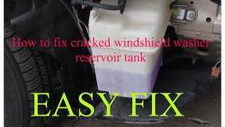 How to fix cracked windshield washer reservoir tank leak fix (Nepali version)