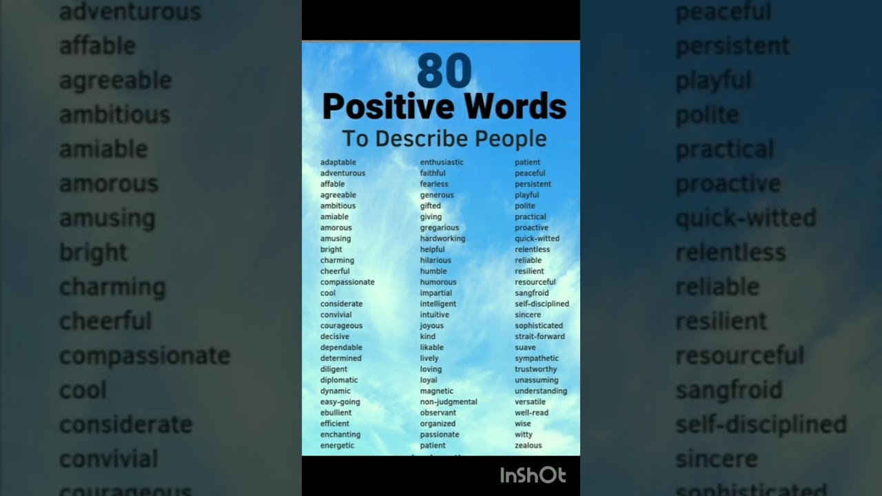 Positive words to describe people #words #english #spokenenglish #interactive #learnenglish