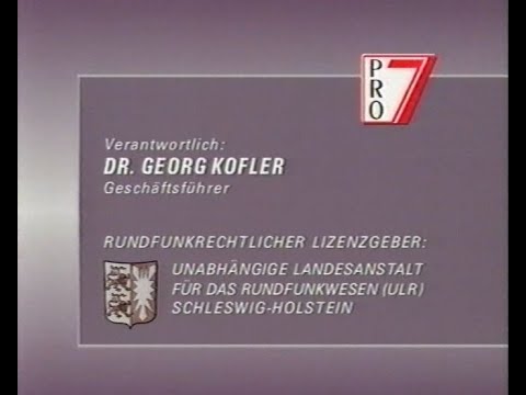 Pro7 22.02.1992 - Sendebeginn mit Musik (u.a. Michael Jackson) und Programmtafeln, sowie Lassie