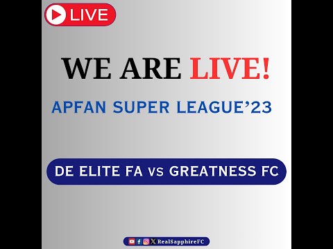 DE ELITE FA vs GREATNESS FC | APFAN SUPER LEAGUE