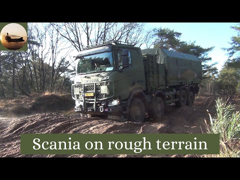 Scania truck in rough terrain and rugged conditions - off road