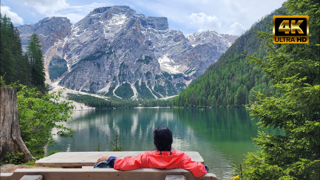 LAGO DI BRAIES HIKE [4K] | Most beautiful lake in the Italian Dolomites