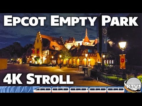 Epcot - Almost Empty Park Relaxing Stroll 4K - World Showcase - Walt Disney World