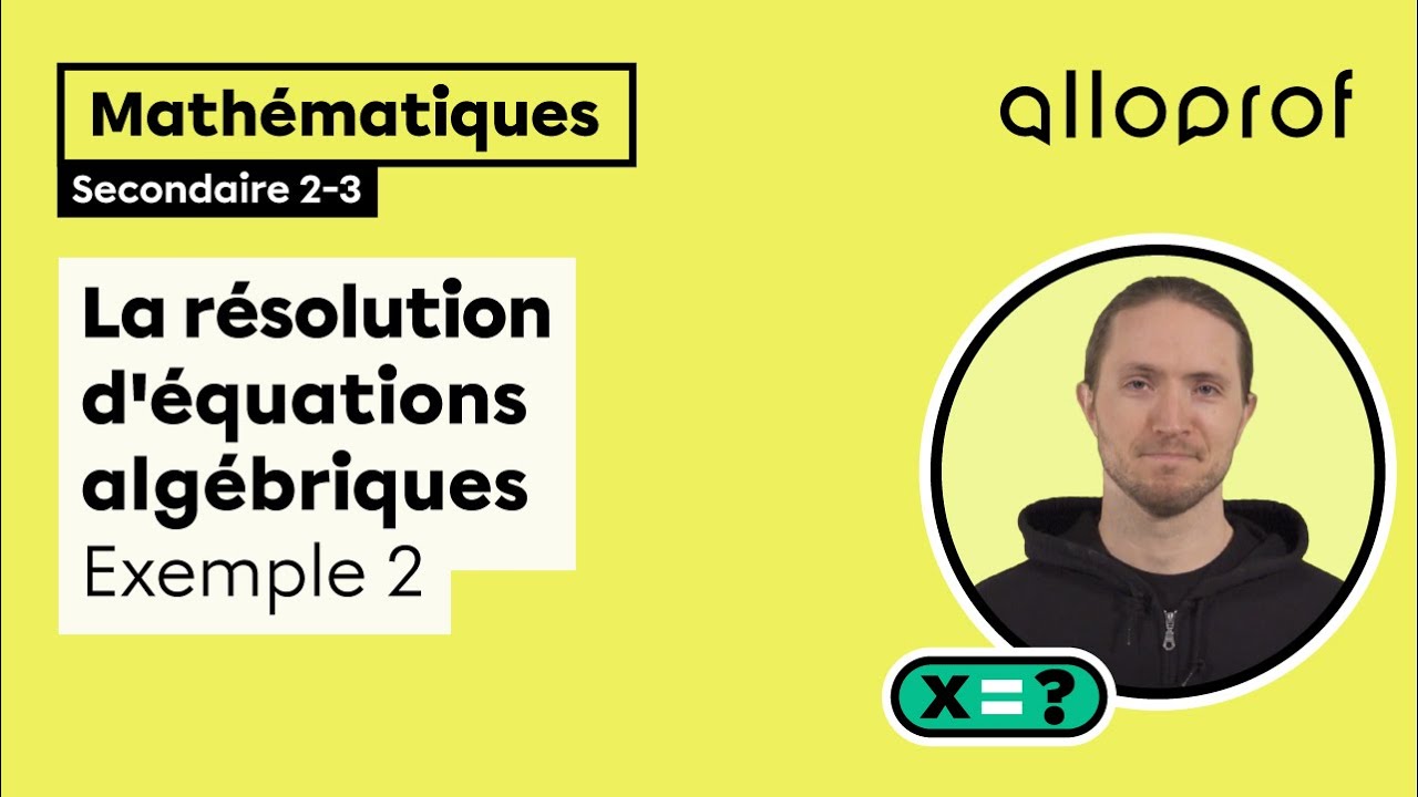 La résolution d'équations algébriques :  exemple 2