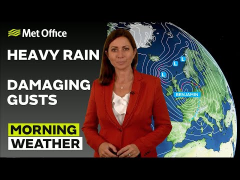23/10/2025 -  Strong winds and heavy rain - Morning Weather Forecast UK – Met Office Weather