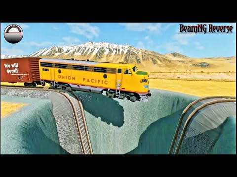 Trains vs Giant Pit Crashes Reverse #2 - BeamNG Drive