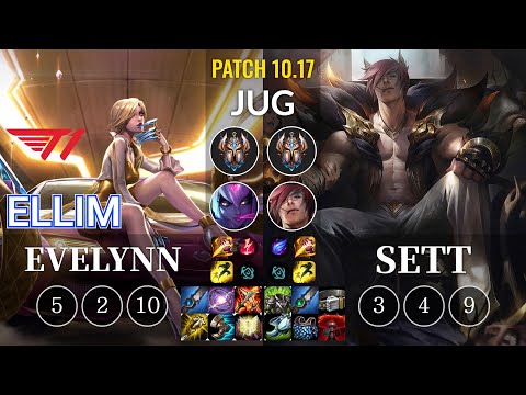 T1 Ellim Evelynn vs Sett Jungle - KR Patch 10.17