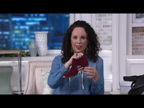 Earth Silky Suede Peep Toe Booties - Kelsey on QVC