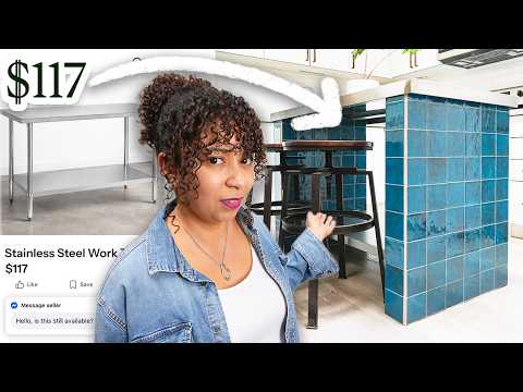 Upcycling a cheap stainless steel table into a designer tile kitchen island