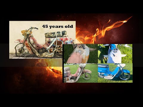 restoration of abandoned old motorcycle jawa 50 two stroke engine 1977
