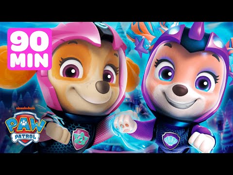 PAW Patrol Aqua Pups Underwater Rescues! w/ Skye & Chase | 90 Minute Compilation | Shimmer and Shine