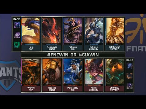 FNC vs GIA Game 1 Highlights - FNATIC vs GIANTS GAMING - Week 3 EU LCS SUMMER 2015