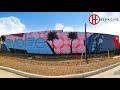 We designed and painted this 130'x25' 405 highway mural #1.  The first ever unveiling of 