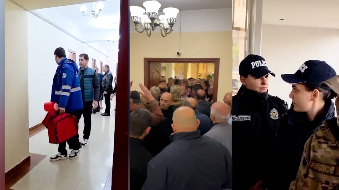 Չափազանց լարված իրավիճակ Գյումրու քաղաքապետարանում. բախում իրավապահների և քաղաքացիների միջև