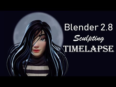 Luna  Blender 2.8 Sculpting timelapse