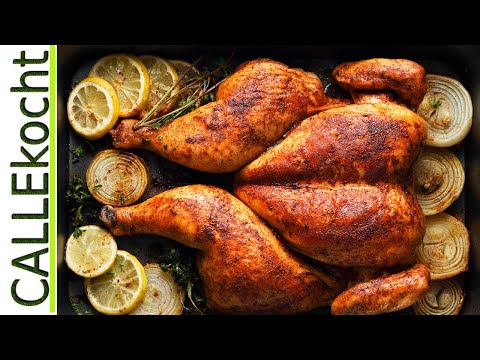 Hähnchen knusprig und saftig im Backofen. Das schnellste Rezept. SO LECKER!