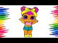 ️ Coloring And Drawing Fun With Glitter Lol Doll Unicorn