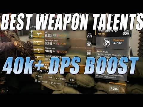 The Division - Best Weapon Talents 40k+ DPS Boost | In Depth Look