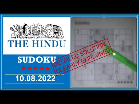 How to Solve 5 Star Hindu  Sudoku Aug 10 2022 -  Step By Step Solution