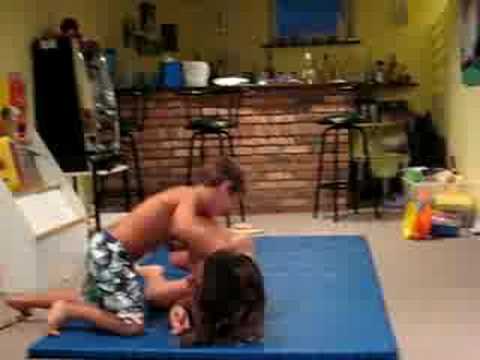 Sister and Brother Wrestling
